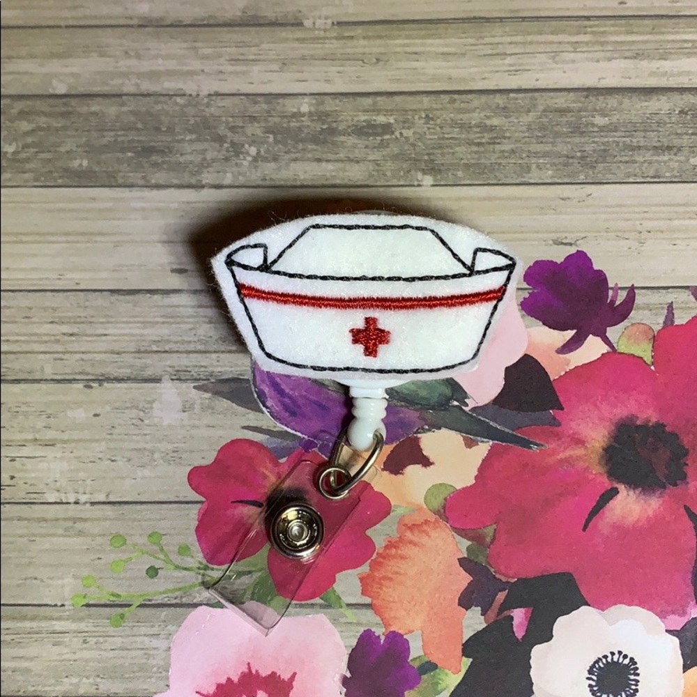 Felt Badge Reel Nurse Cap RN
